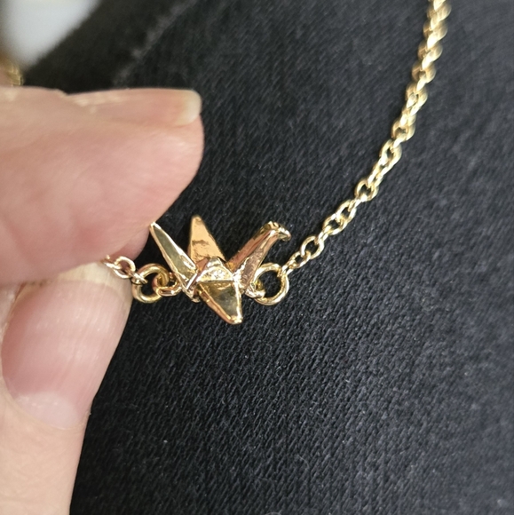 Origami Swan Gold Anklet - Picture 8 of 8